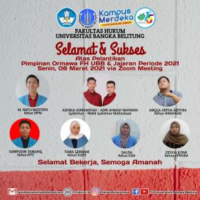 FH UBB Melantik Kepengurusan Baru Ormawa Tahun 2021